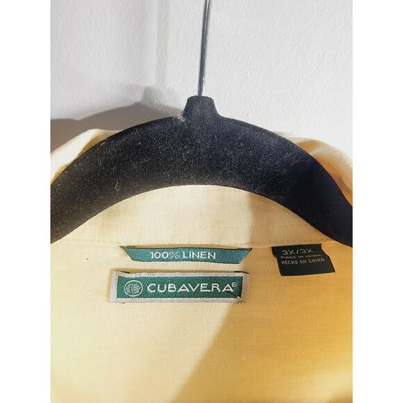 Cubavera Shirt Linen Men's 3XL Long Sleeve Button Down Creamy Yellow - Picture 4 of 11